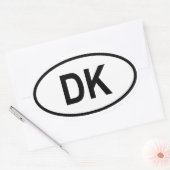 Denemarken "DK" Ovale Sticker (Envelop)