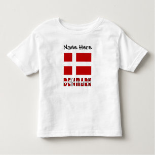 Denemarken en de Deense vlag Persoonlijk Toddler T Kinder Shirts