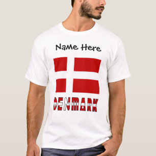 Denemarken en Deense Vlag Gepersonaliseerd  T-shirt