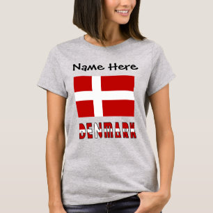 Denemarken en Deense Vlag Gepersonaliseerd  T-shirt