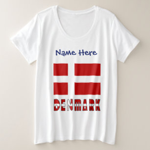 Denemarken en Deense Vlag Persoonlijk  Grote Maat T-shirt