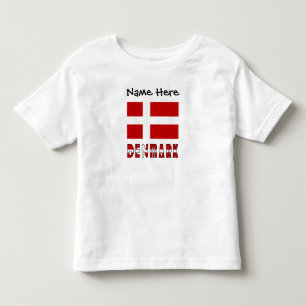 Denemarken en Deense Vlag Persoonlijke Peuter T-sh Kinder Shirts