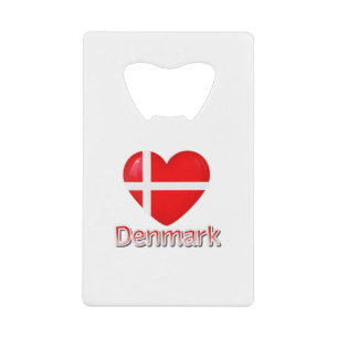 Denemarken Flag Cutout Kredietkaart Flessenopener
