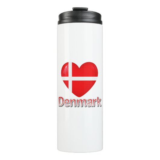 Denemarken Flag Cutout Thermosbeker (Voorkant)