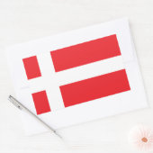 DENEMARKEN FLAG DANNEBROG RECHTHOEKIGE STICKER (Envelop)