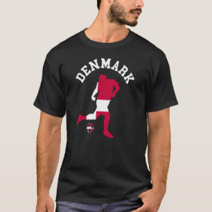 Denemarken Flag Football Player Pride Dansk Soccer T-shirt