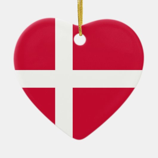 Denemarken Flag Heart Ornament (Voorkant)