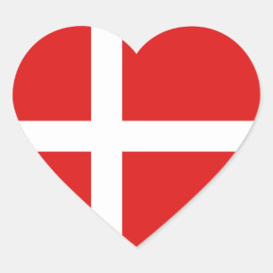 Denemarken Flag Heart Sticker
