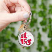 denemarken flag map sleutelhanger (Hand)