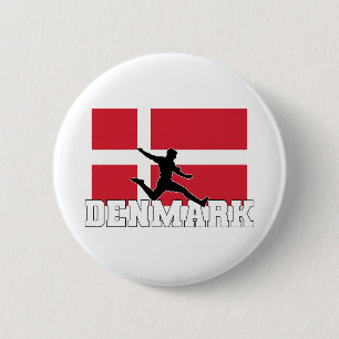 Denemarken Football Voetbal Nationaal Team Ronde Button 5,7 Cm
