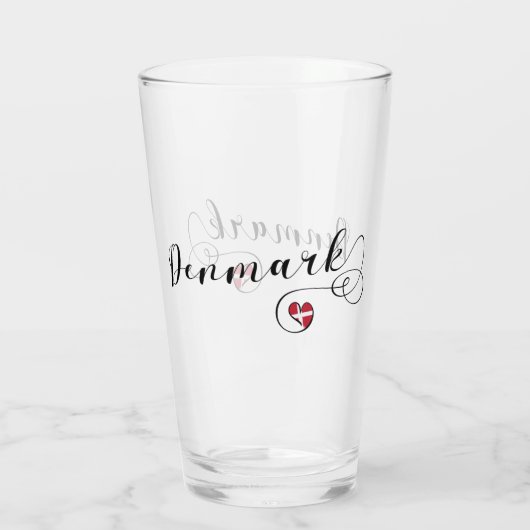 Denemarken Hart, Deense vlag Glas (Achterkant)