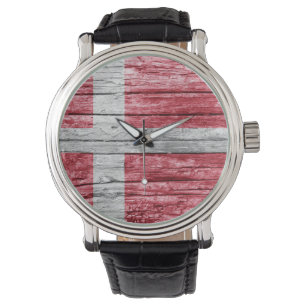 Denemarken houten vlag horloge