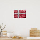 Denemarken houten vlag poster (Keuken)
