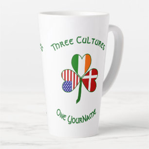 Denemarken Ierland VS Klavertje Vier Vlag Persoonl Latte Mok