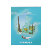Denemarken kaart geïllustreerde reisposter. notitieblok (Gedraaid)