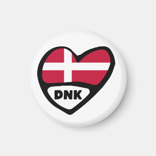 Denemarken Landcode Vlag Hart, DNK Magneet