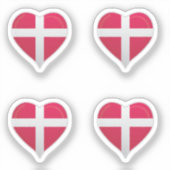 Denemarken liefde vlag trots hart sticker (Voorkant)