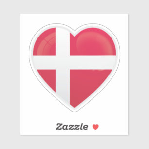 Denemarken Love Flag Sticker