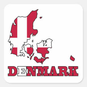 Denemarken Markering op kaart Vierkante Sticker