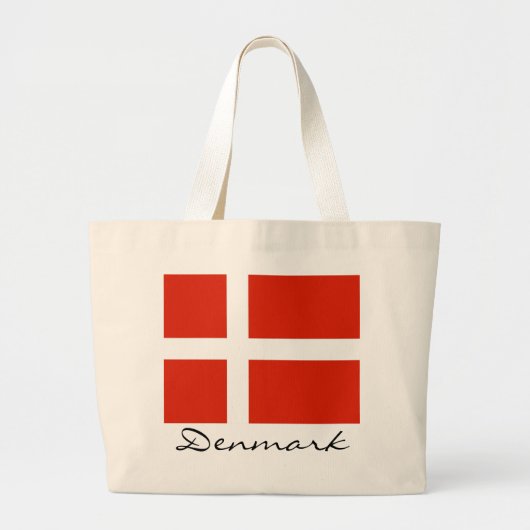 Denemarken met Dannebrog Grote Tote Bag (Voorkant)