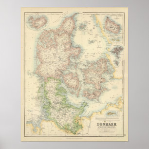 Denemarken met Sleeswijk en Holstein Poster