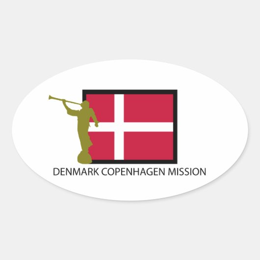 DENEMARKEN MISSIE KOPENHAGEN LDS CTR OVALE STICKER (Voorkant)