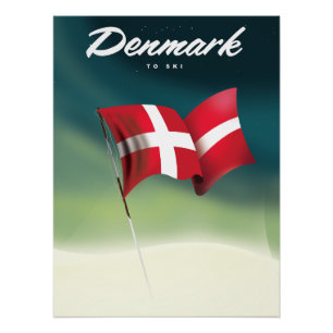 Denemarken "Om te skiën" Reisposter Perfect Poster