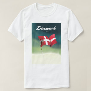 Denemarken "Om te skiën" Reisposter T-shirt