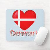 Denemarken Pop Art Heart Flag Muismat (Met muis)