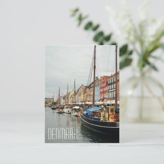 Denemarken, straatboten Nyhavn Briefkaart (Staand voorkant)