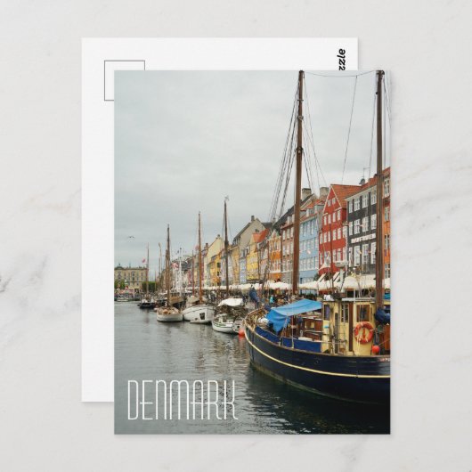 Denemarken, straatboten Nyhavn Briefkaart (Voorkant / Achterkant)
