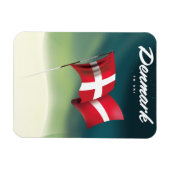 Denemarken "To ski" Reisposter Magneet (Horizontaal)