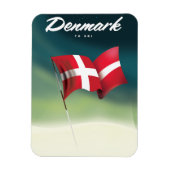 Denemarken "To ski" Reisposter Magneet (Verticaal)