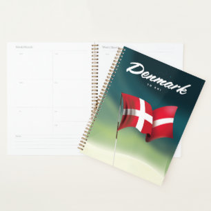 Denemarken "To ski" Reisposter Planner
