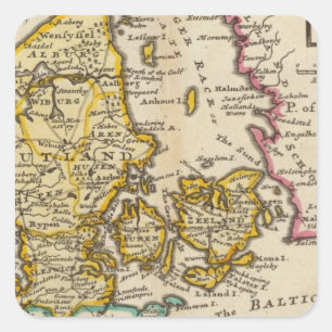 Denemarken Vierkante Sticker