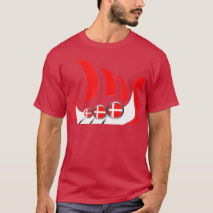 Denemarken Viking Ship Danish Flag Dragon Boat T-shirt