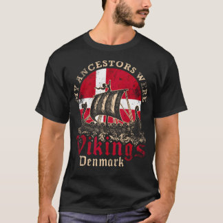 Denemarken Viking Ship Flag T-shirt
