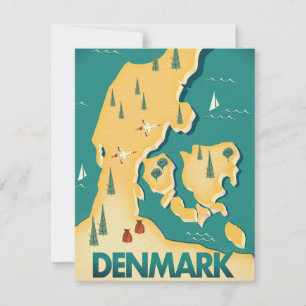 Denemarken vintage stijl kaart reisposter