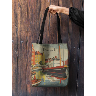 Denemarken Vintage Travel Poster aanpasbaar Draagtas