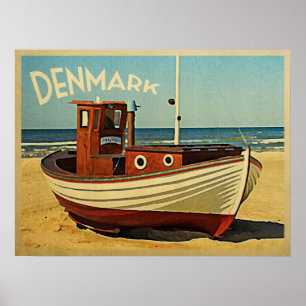 Denemarken Vissen Boat Poster