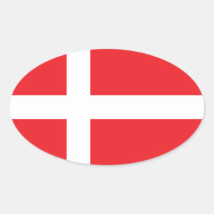 DENEMARKEN VLAG DANNEBROG OVALE STICKER