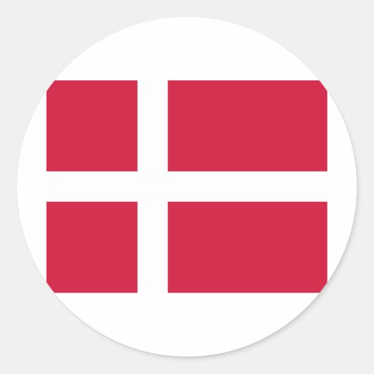 Denemarken Vlag DK Ronde Sticker (Voorkant)