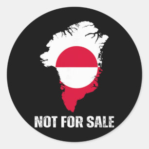 Denemarken Vlag Groenland Is Niet Te Koop Bijlage Ronde Sticker
