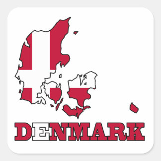 Denemarken Vlag in kaart Vierkante Sticker