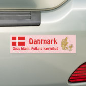 Denemarken Vlag + Kaart Bumpersticker (Op auto)