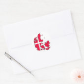 denemarken vlag - kaart ronde sticker (Envelop)