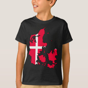 denemarken vlag - kaart t-shirt