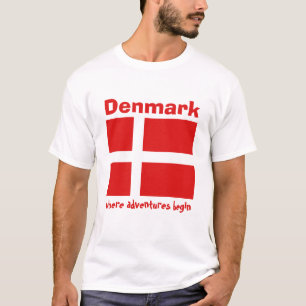 Denemarken vlag + kaart + tekst T-shirt