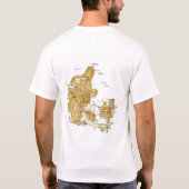 Denemarken vlag + kaart + tekst T-shirt (Achterkant)