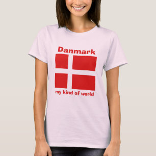 Denemarken Vlag + Kaart + Tekst T-shirt